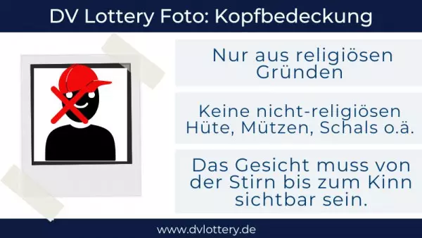 DV Lottery Foto Kopfbedeckung